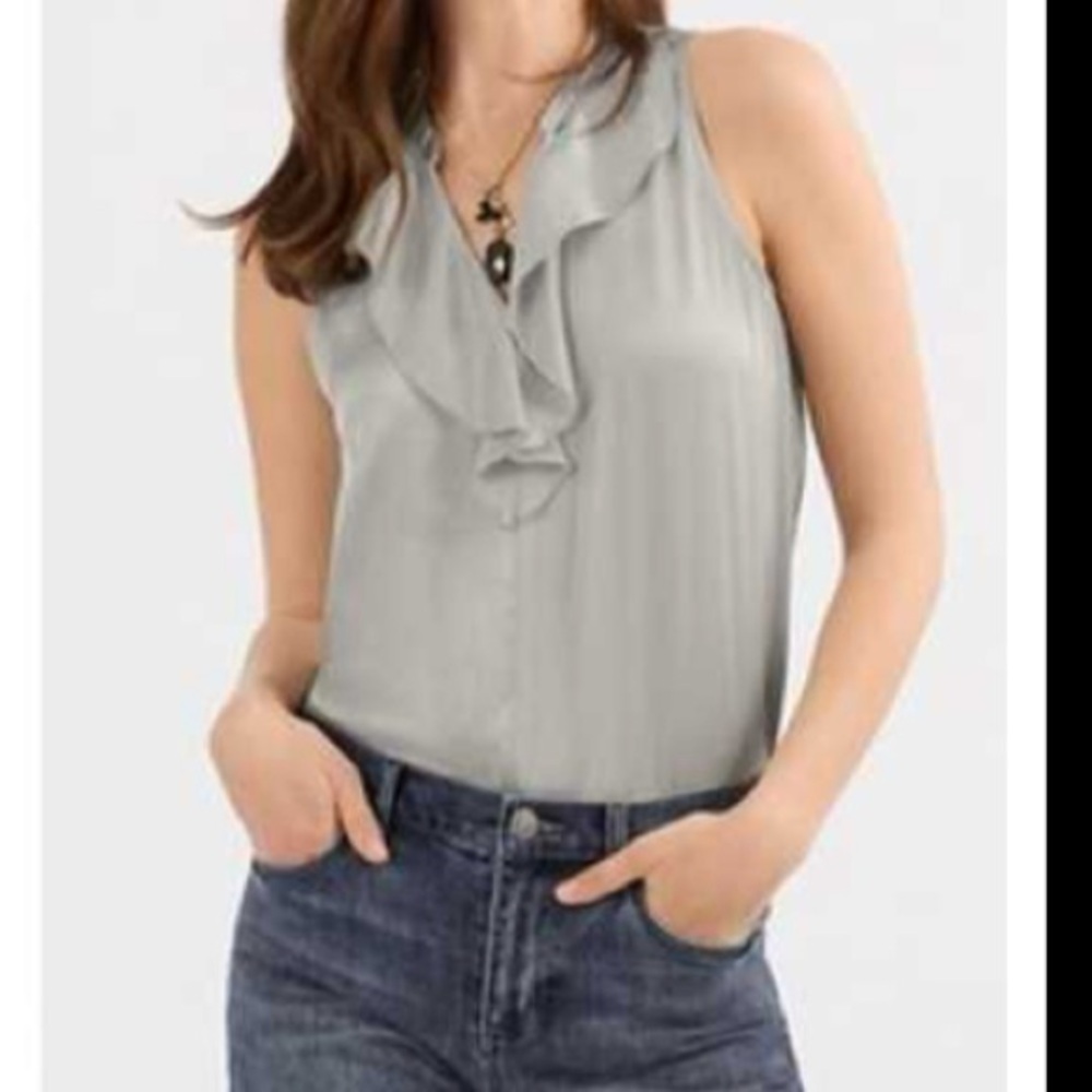 Women's Grey Sleeveless Showstopper Blouse Style 4734